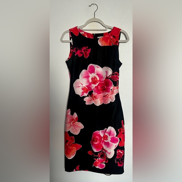 Calvin Klein - Black Floral Midi Dress - Picture 2 of 5